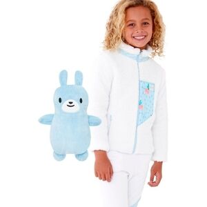 Cozy White and Blue Kids Hoodie